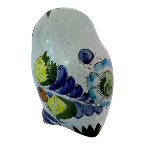 Mexican Tonala Pottery Owl Figurine – Handcrafted & Signed CAT 124 - Picture 6 of 12